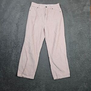Afends Corduroy Pants Size 28 Light Pink Hemp Blend High Waist Cropped